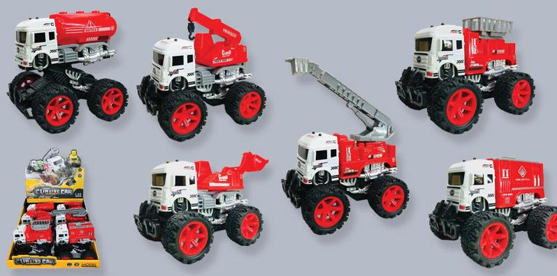 Vehicle Fire Rescue Pop Up Monster Friction Truck (assorted)