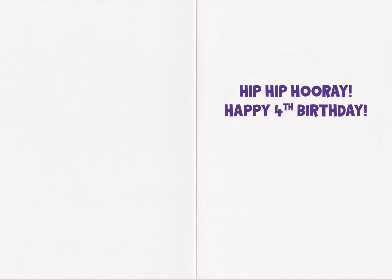 Birthday Card - 4 year Hip Hip Hooray Lion