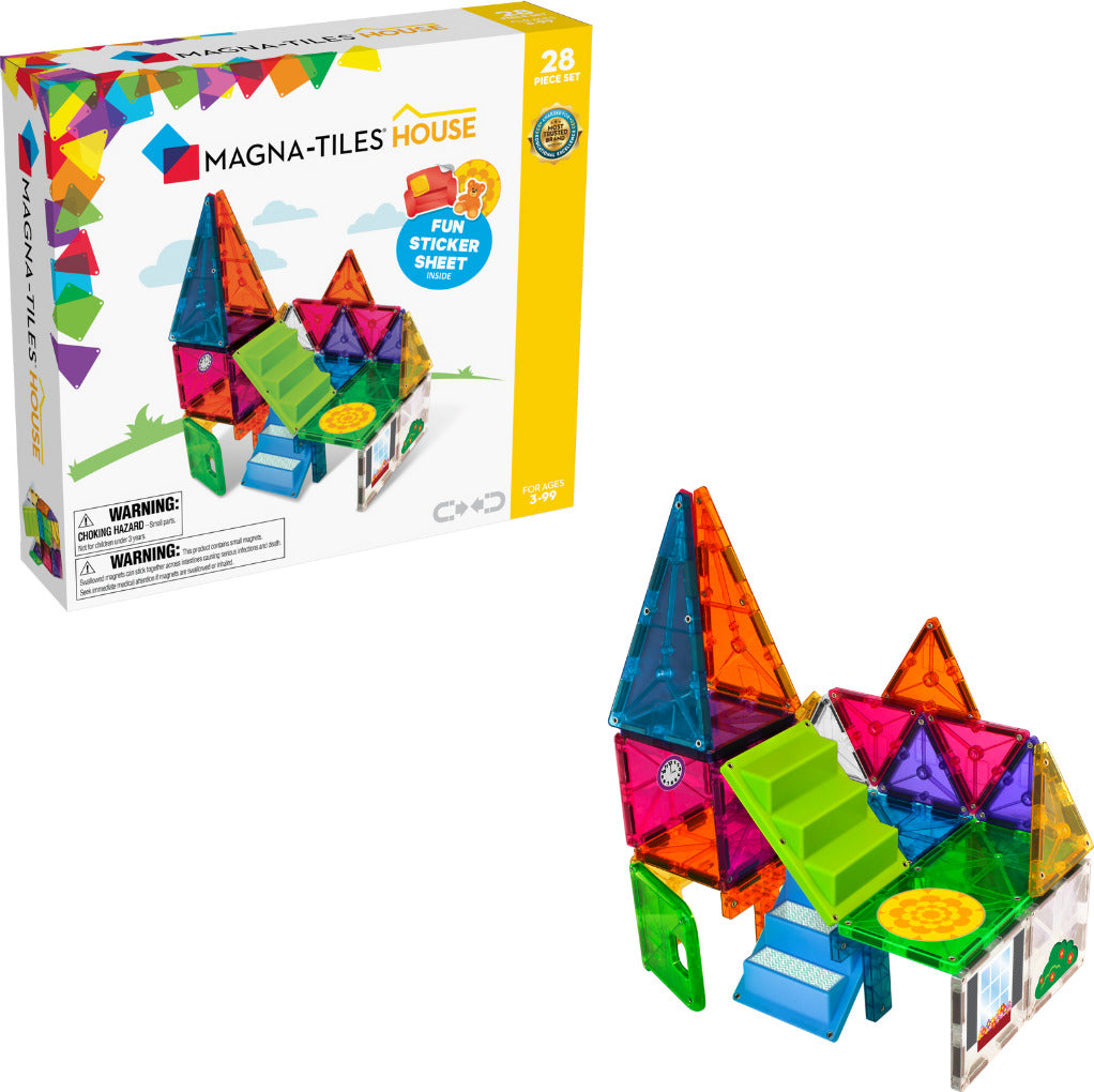 MAGNA-TILES House 28-Piece Magnetic Construction Set, The ORIGINAL