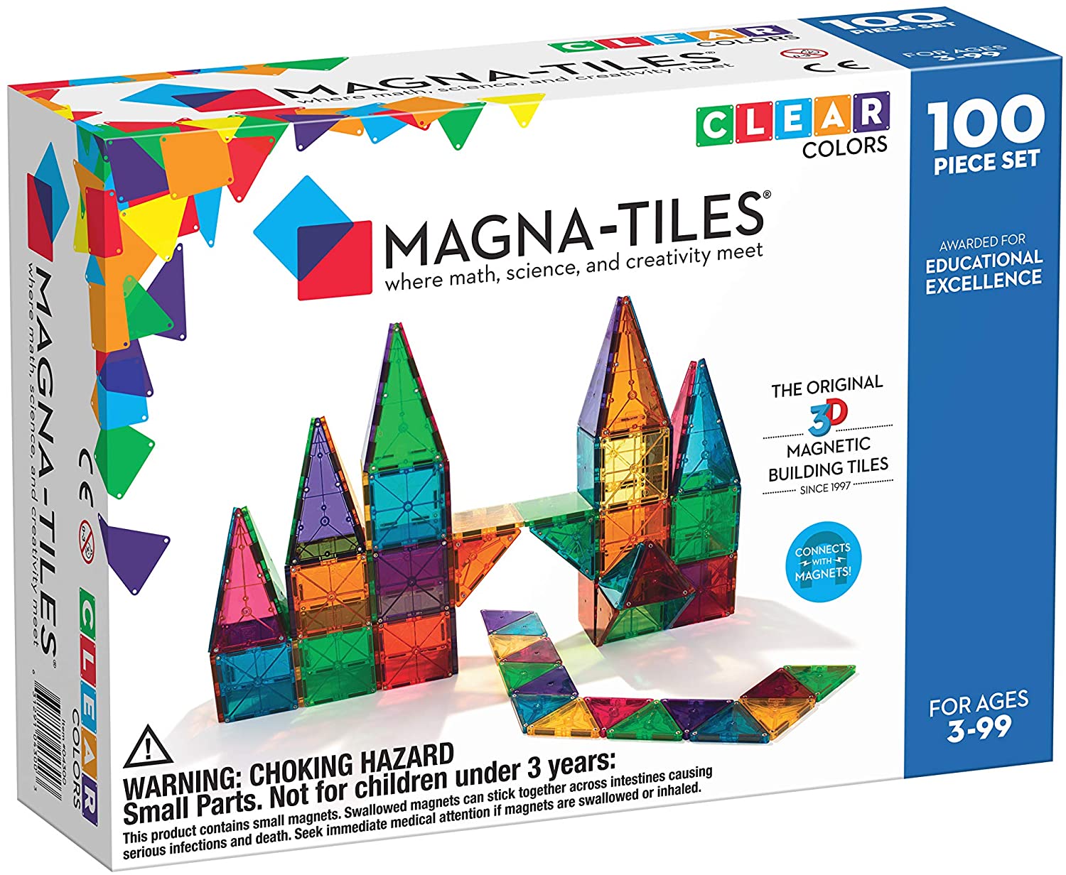 MAGNA-TILES Classic 100-Piece Magnetic Construction Set, The ORIGINAL Magnetic Building Brand
