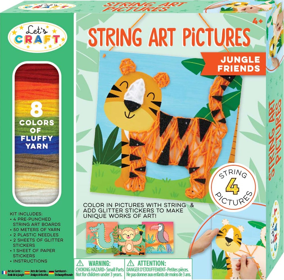 Let’s Craft String Art Pictures Jungle Friends Lacing Activity Set