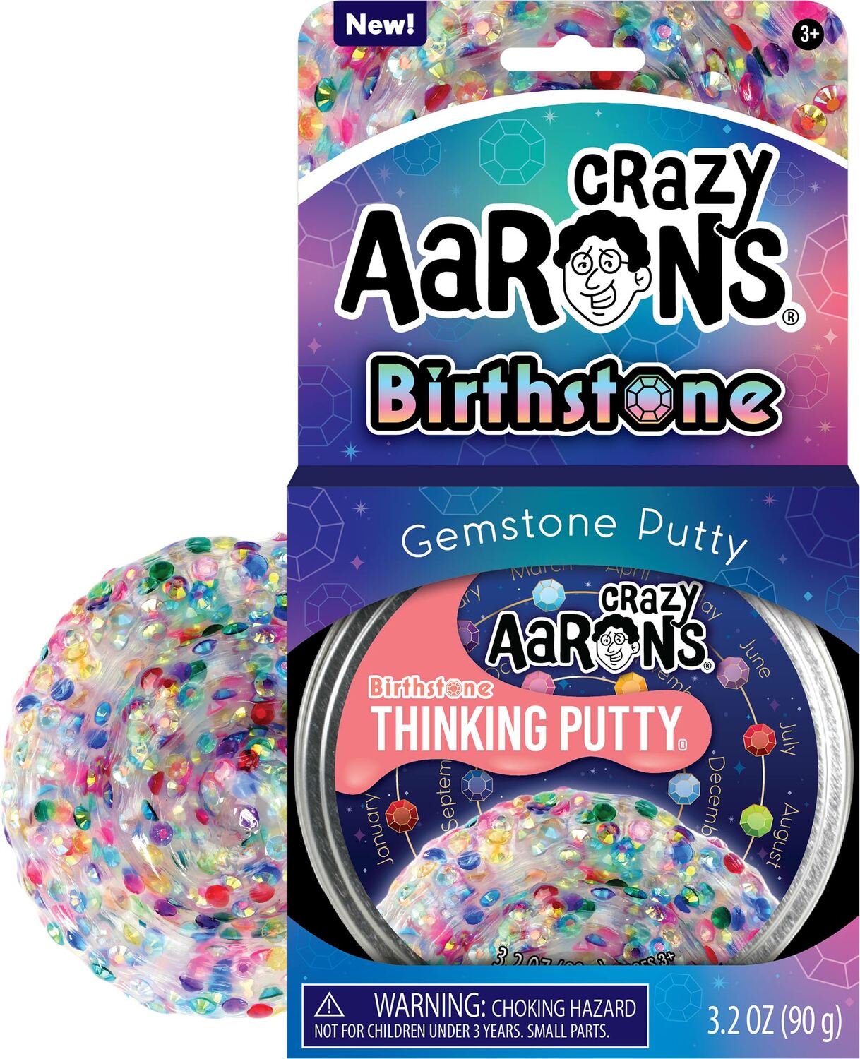 Birthstone Trendsetter Thinking Putty 4&quot; Tin