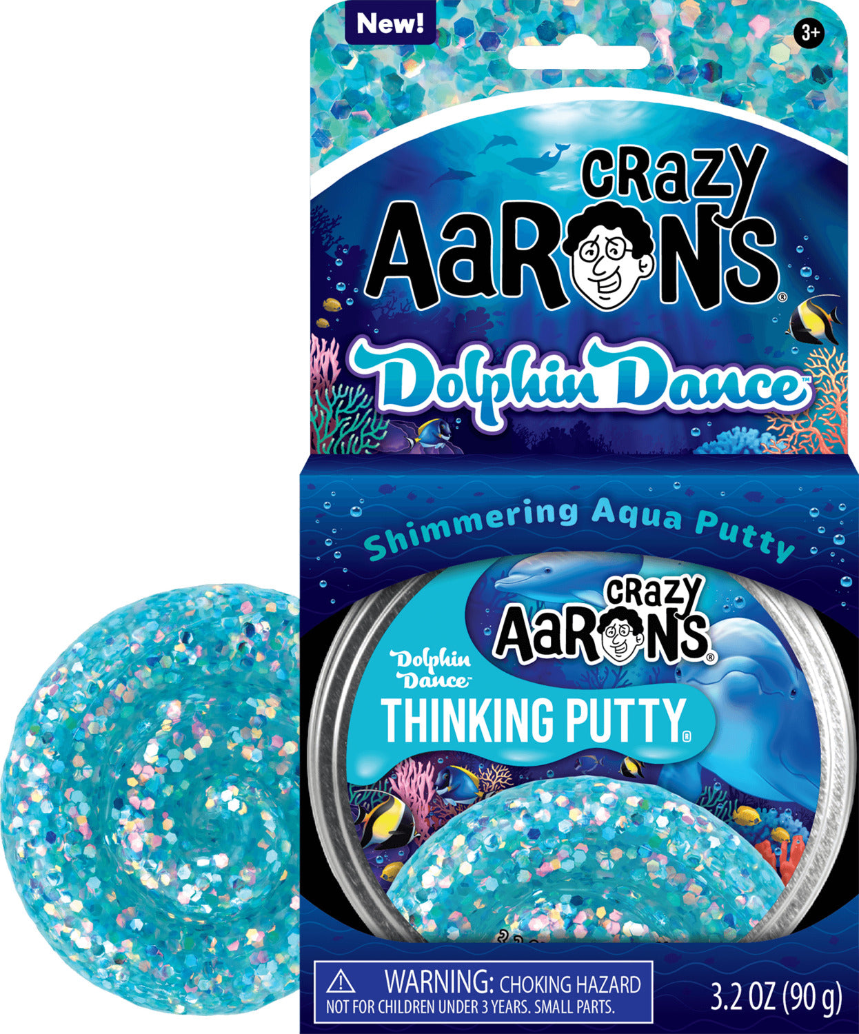 Dolphin Dance - 4&quot; Full Size Thinking Putty tin