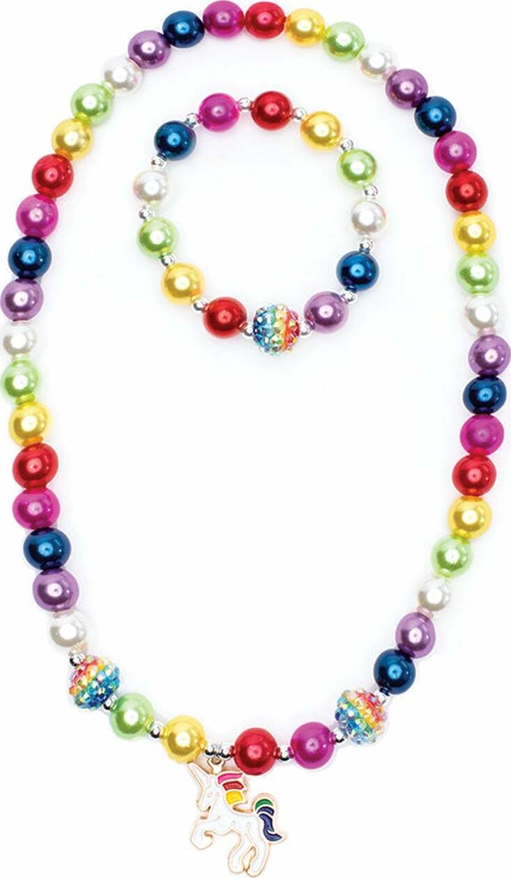 Gumball Rainbow Necklace &amp; Bracelet Set