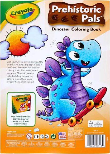 96-Page Coloring Book, Prehistoric Pals