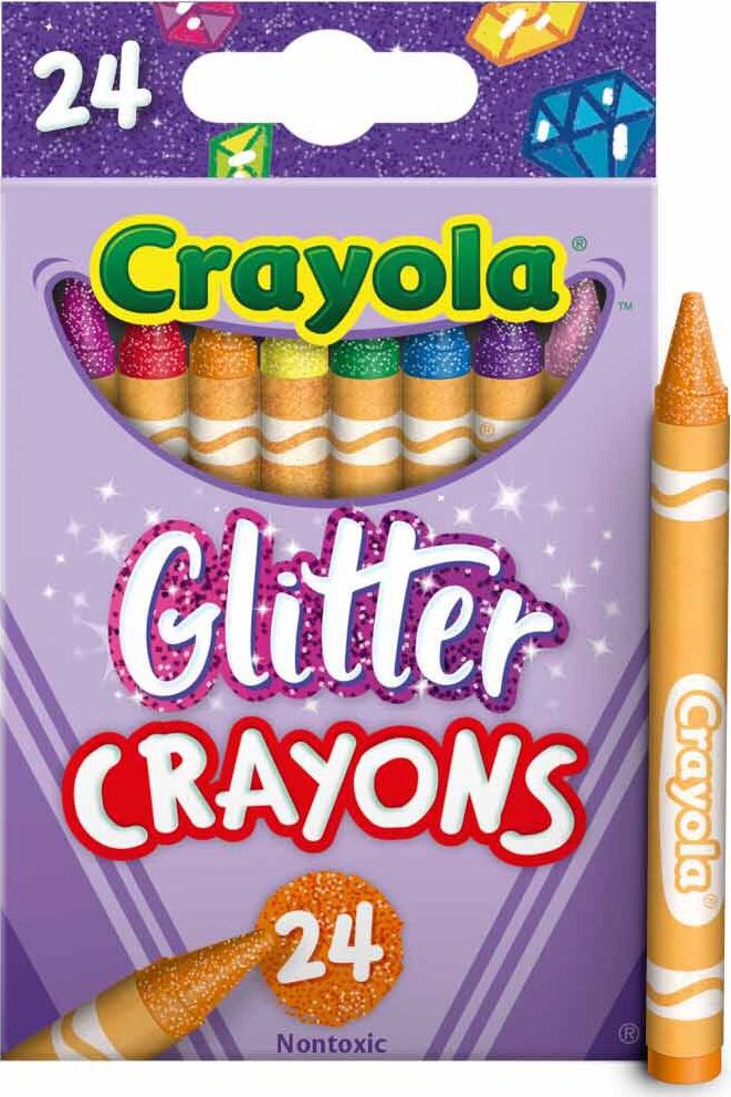 24 Ct Glitter Crayons