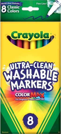 8 Ct Ultra-Clean Washable Classic, Fine Line, Color Max Markers