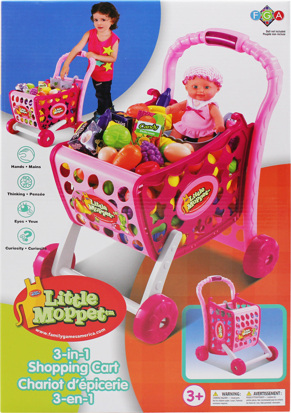 Little Moppet 3-in-1 Shopping Cart - Pink