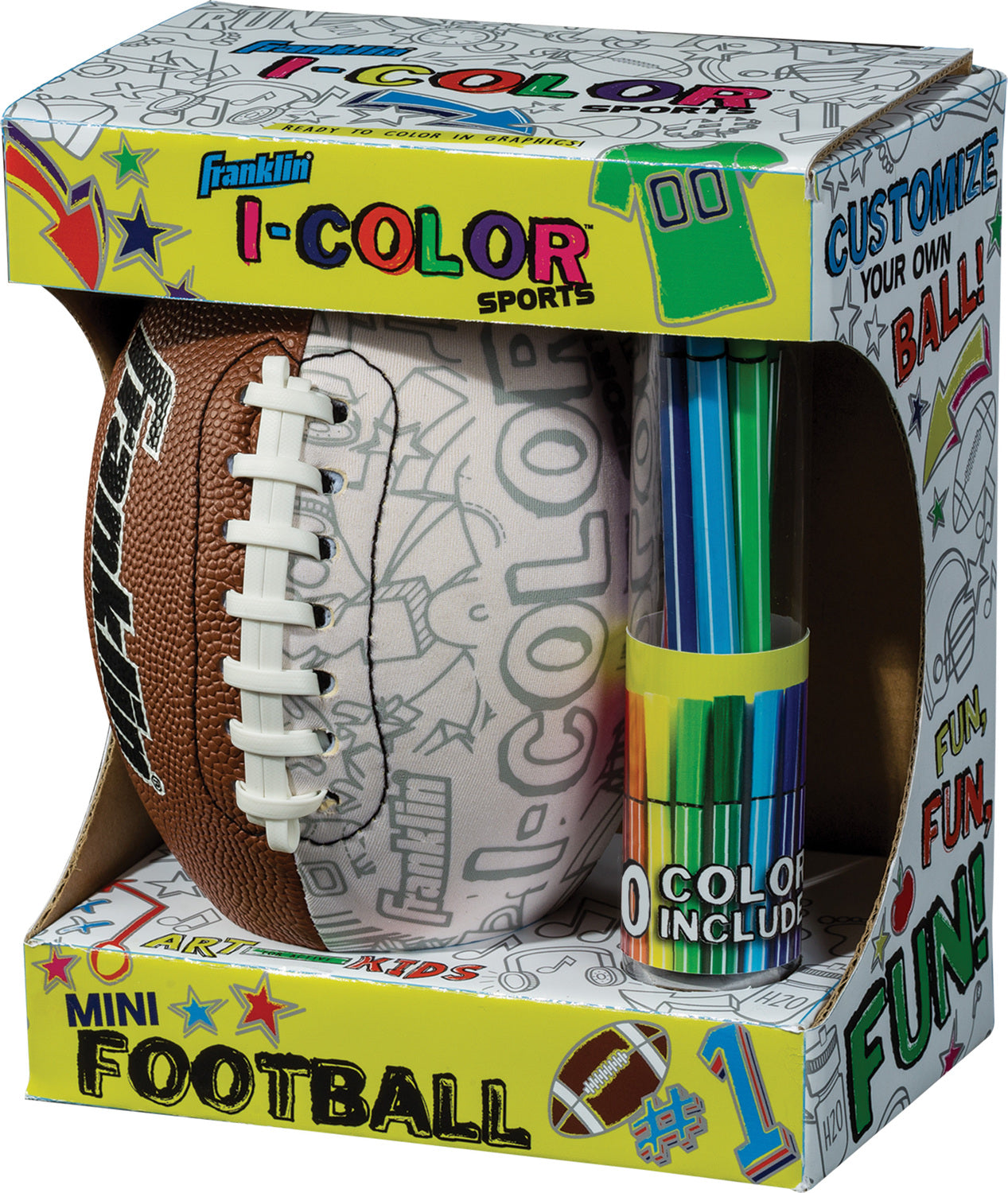 Mini I-Color Football-10 Clr Pens
