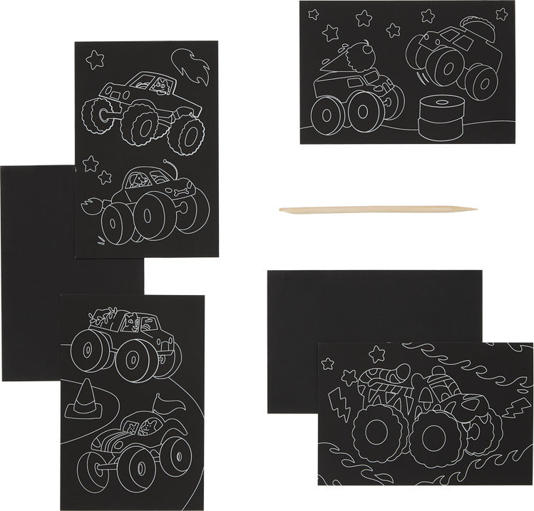 Monster Truck Mini Scratch and Scribble Art Kit