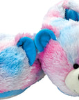 Pink & Blue Tie Dye Bear Slippers - Xsmall/Small
