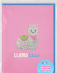 Llama Love Rhinestone Decal Card