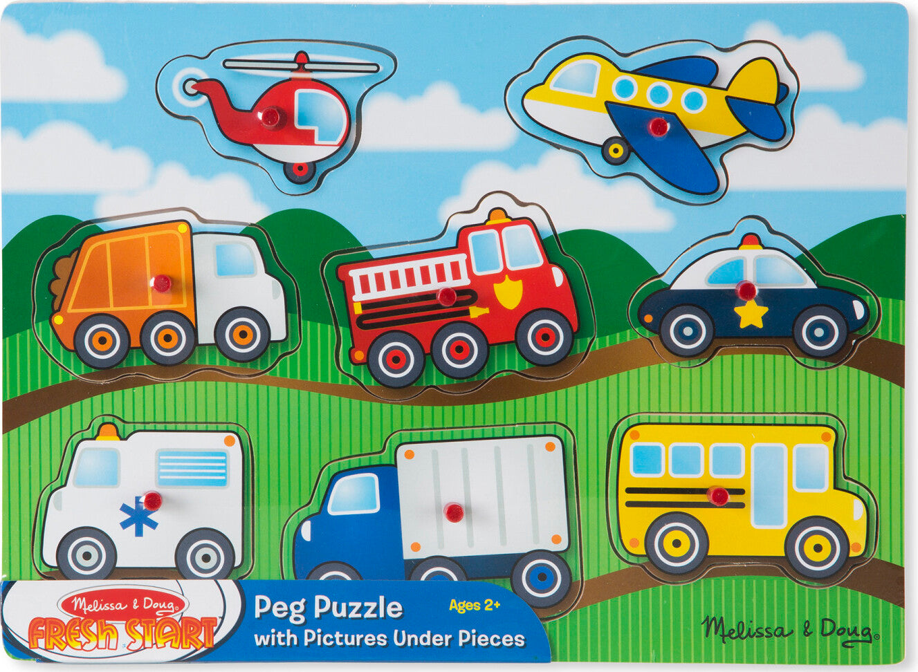 Vehicles Peg Puzzle - 8 Pieces