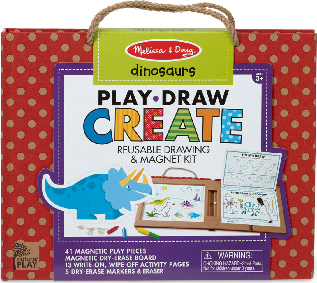 Natural Play: Play, Draw, Create Reusable Drawing & Magnet Kit - Dinosaurs