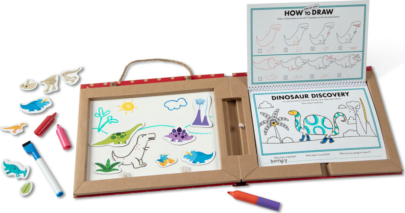 Natural Play: Play, Draw, Create Reusable Drawing &amp; Magnet Kit - Dinosaurs
