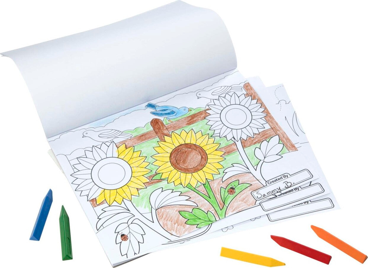 Jumbo 50-Page Kids&#39; Coloring Pad - Horses, Hearts, Flowers, and More