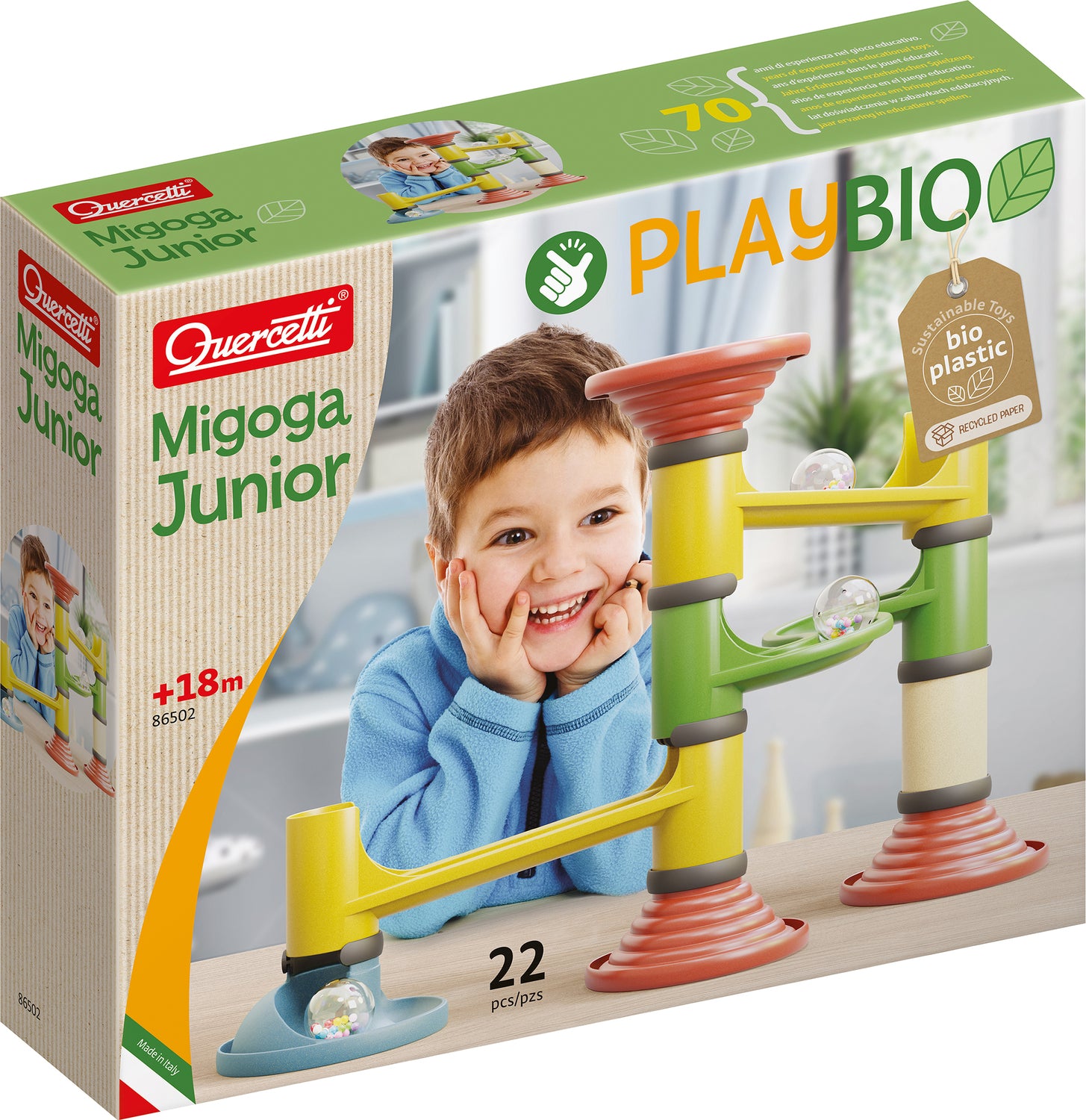 Migoga Junior Marble Run PlayBIO - 22 pcs