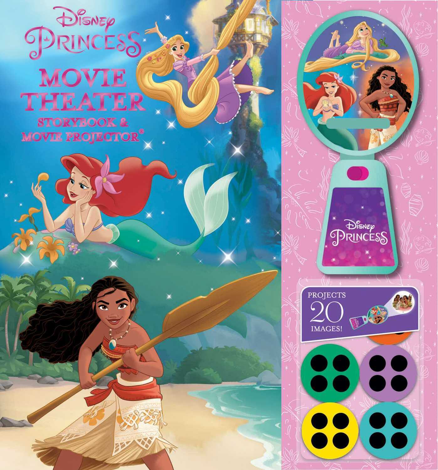 Disney Princess: Moana, Rapunzel, and Ariel Movie Theater Storybook &amp; Movie Projector