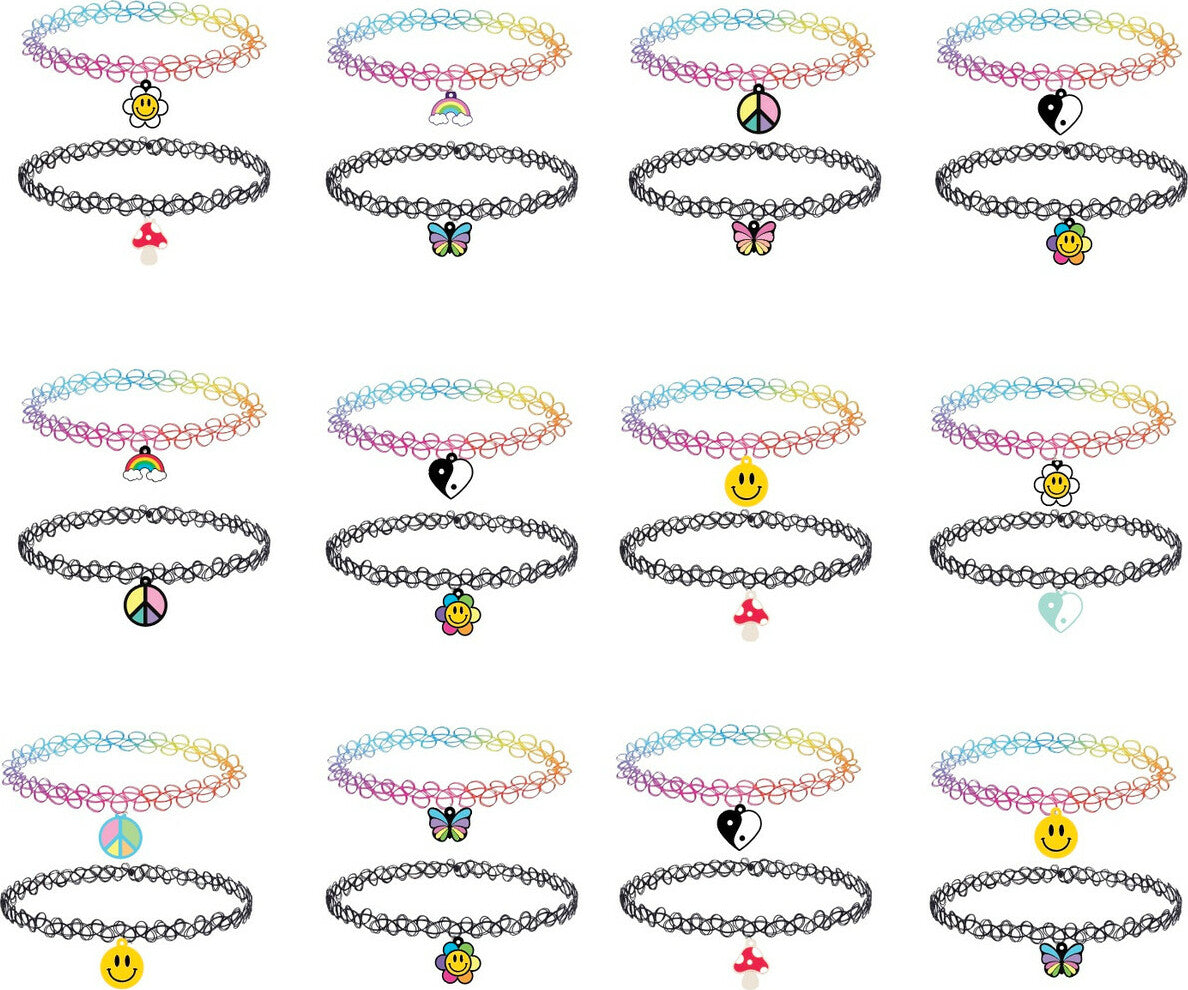 Tattoo Chokers Dangle Charm Set - Y2K Collection