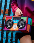 Bluetooth FM Radio W LED Speakers Retro Boom box-90's Edition