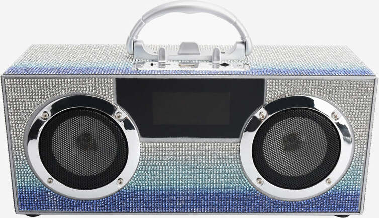 Mini Bluetooth Stereo Speakers OMBRE BLUE- Mini Bling Boombox