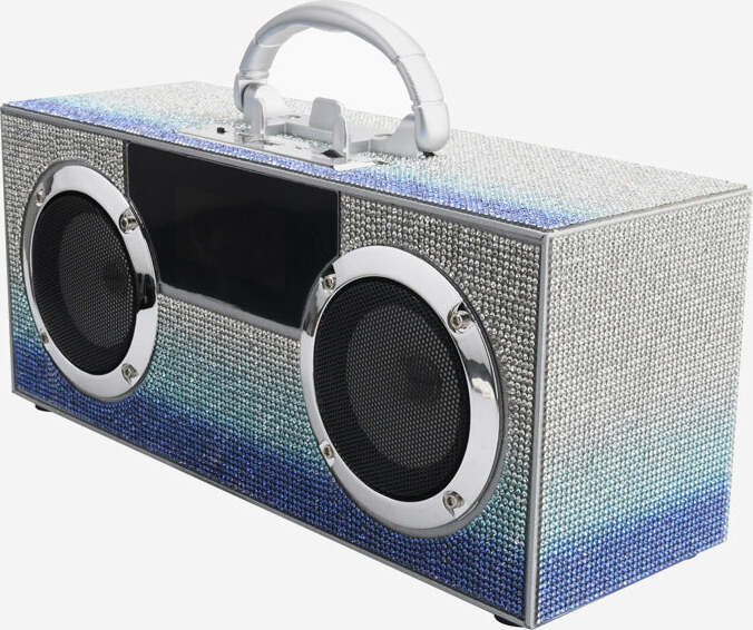 Mini Bluetooth Stereo Speakers OMBRE BLUE- Mini Bling Boombox