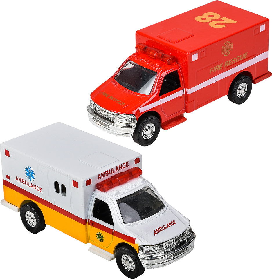 5&quot; Die-cast Pull Back Rescue Ambulance
