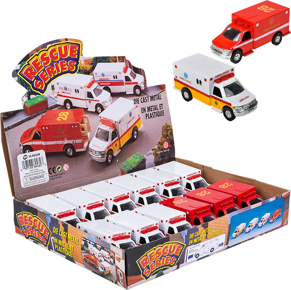 5&quot; Die-cast Pull Back Rescue Ambulance